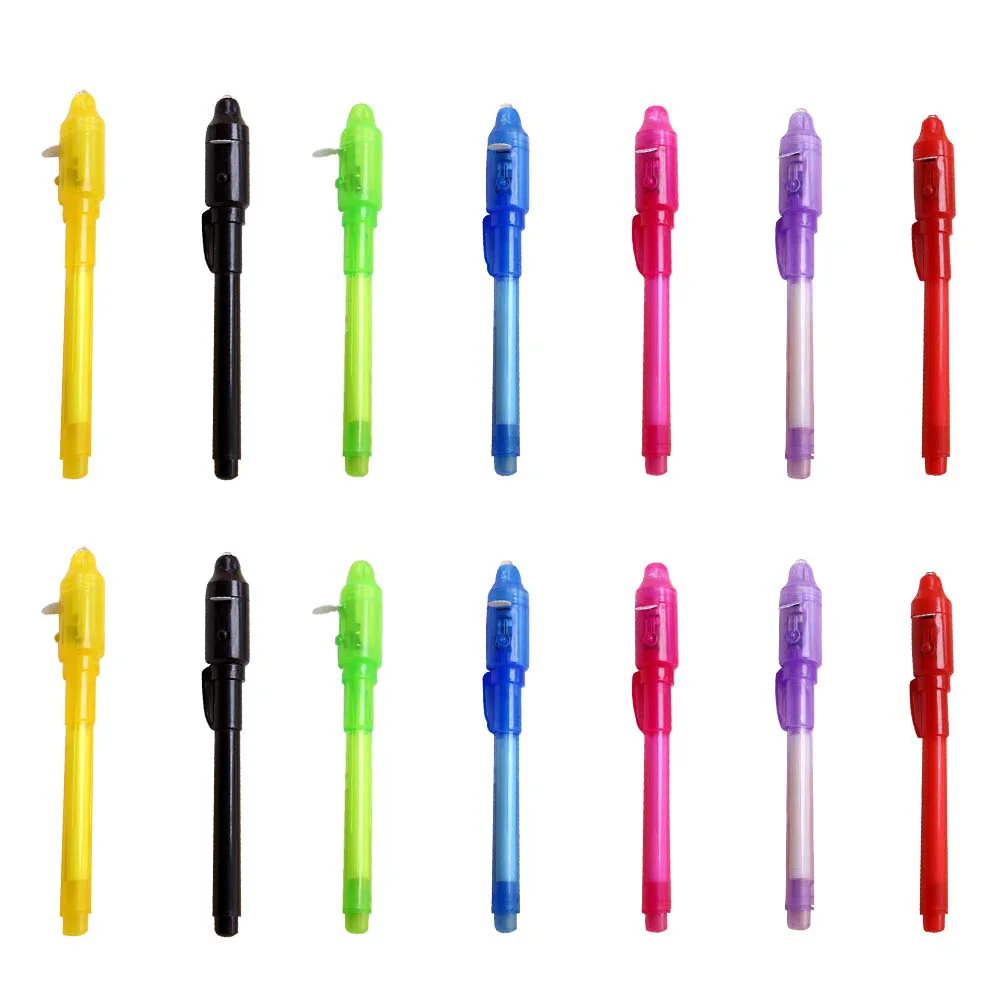 14pcs Invisible Ink Pen Pen Marker Secret Message Pen With For Currency Checking Kids Game UV pen