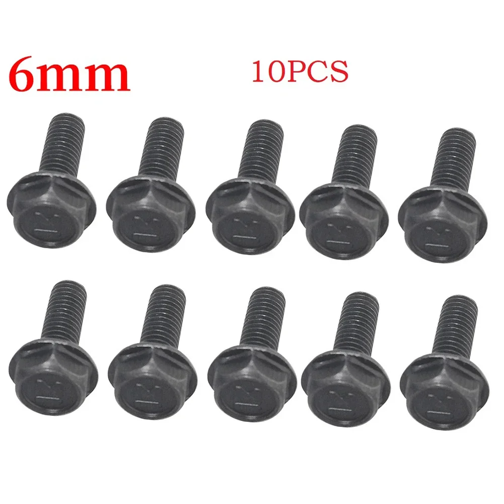 10pcs Saw Blade Screw M8/M7/M6 Left Hand Thread Hex Flange Carbon Steel Galvanized For Cutting Machine Power Tools Accessories