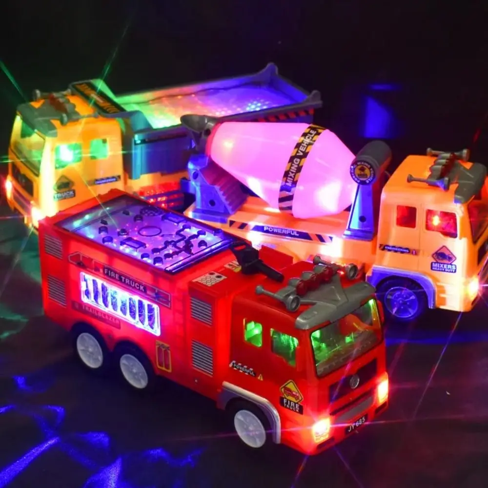 

4D Light and Music Kids Electric Fire Truck Real Siren Sounds Birthday Gift Simulation Police Toy Car Fire Engine Puzzle Toy