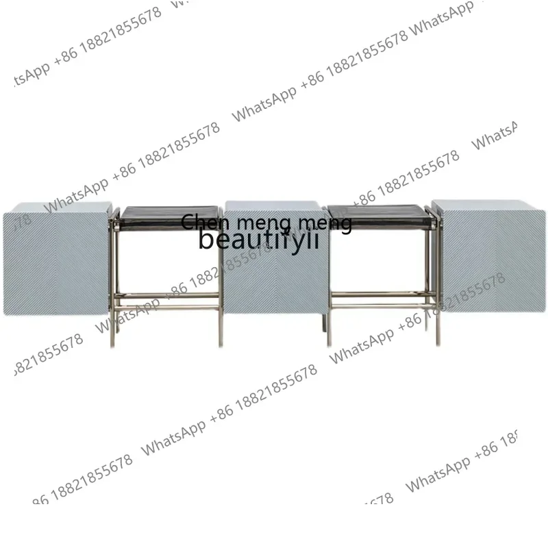 

cc182 Italian minimalist TV cabinet coffee table light luxury living room stainless steel audio-visual cabinet designer floor c