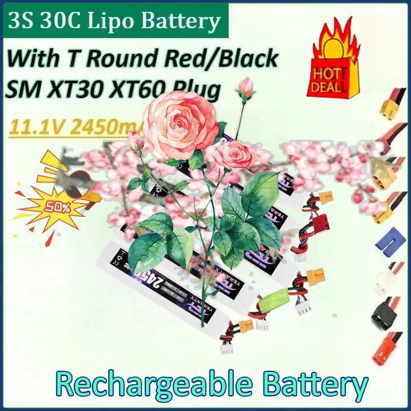 

New 11.1V 2450mAh 3S 30C Lipo lithium Battery for Mini Airsoft BB Air Pistol Electric Toys Guns Part for Water Gun battery