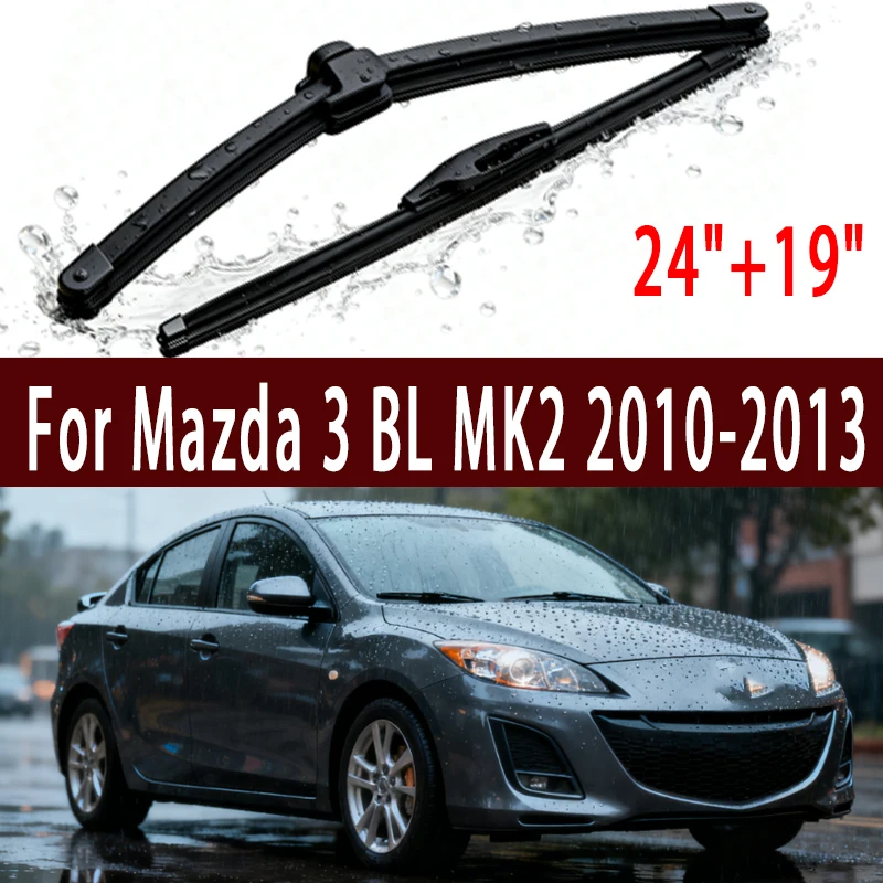 

Для Mazda 3 BL MK2 2010-2013 2011 2012 автомобильный дворник из мягкой резины без костей HD тихий прочный автомобильный дворник 24 "+ 19"
