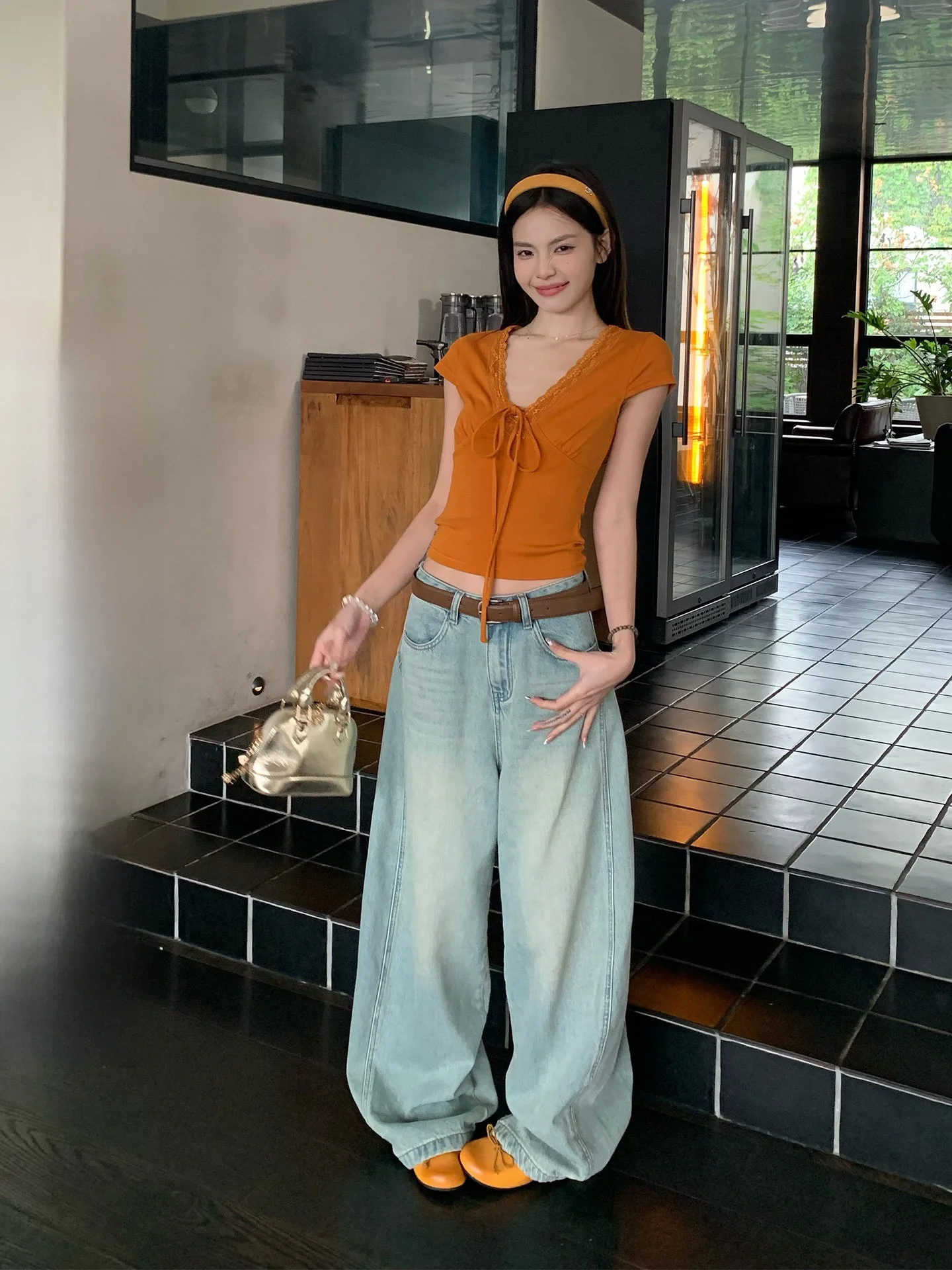 

High Waist Wide Leg Blue Jeans Women's Summer New Sle Loose Structure Design Casual Jeans Straight Cut Sze Comfortable Fit