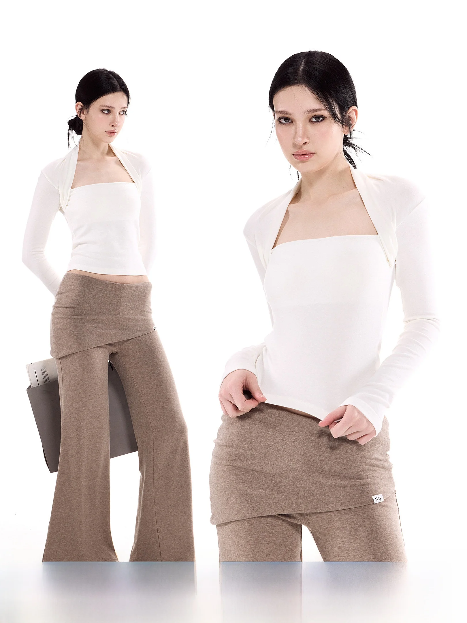 

Slim Fit Long Sve Knitted Top Women's Summer New Sle Square Collar ort Length Waist Cinched T-irt Casual Sle Knitwear