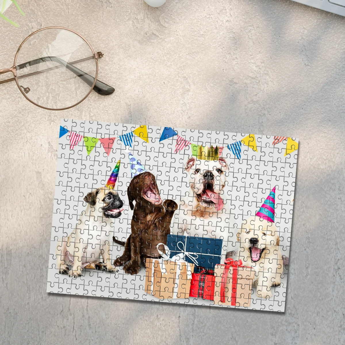 35/300/500/1000pcs Personalized Custom Photo Puzzle Birthday photos DIY Puzzle Portrait Painting Handmade Birthday Gift