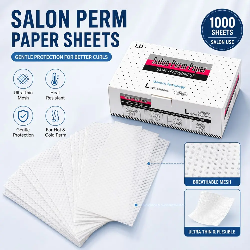 1000Sheets Thin Hair Perm Paper Breathable Mesh Heat-Resistant Perming Paper Disposable Temperature Resistant Blanching Paper