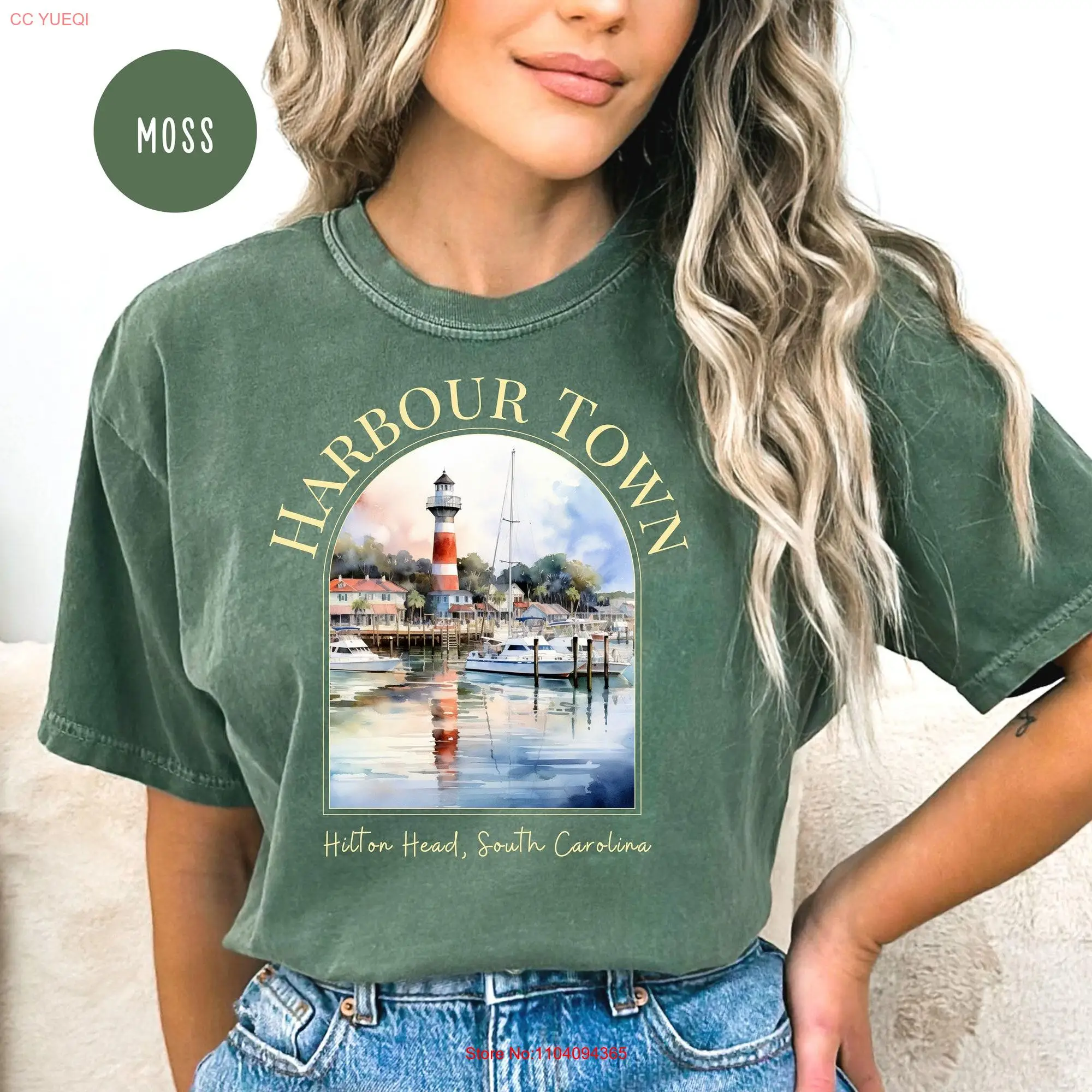 Hilton Head South Carolina Comfort Colors T Shirt Harbour Town Vacation GifT Lighthouse long or short sleeves