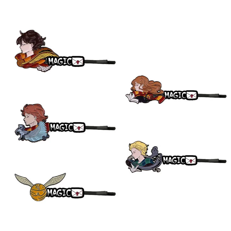 Pinza para el pelo de Harry Potter para mujer, pinza mágica de Hermione, pinza pequeña para flequillo rubio, pinza para el borde del flequillo.