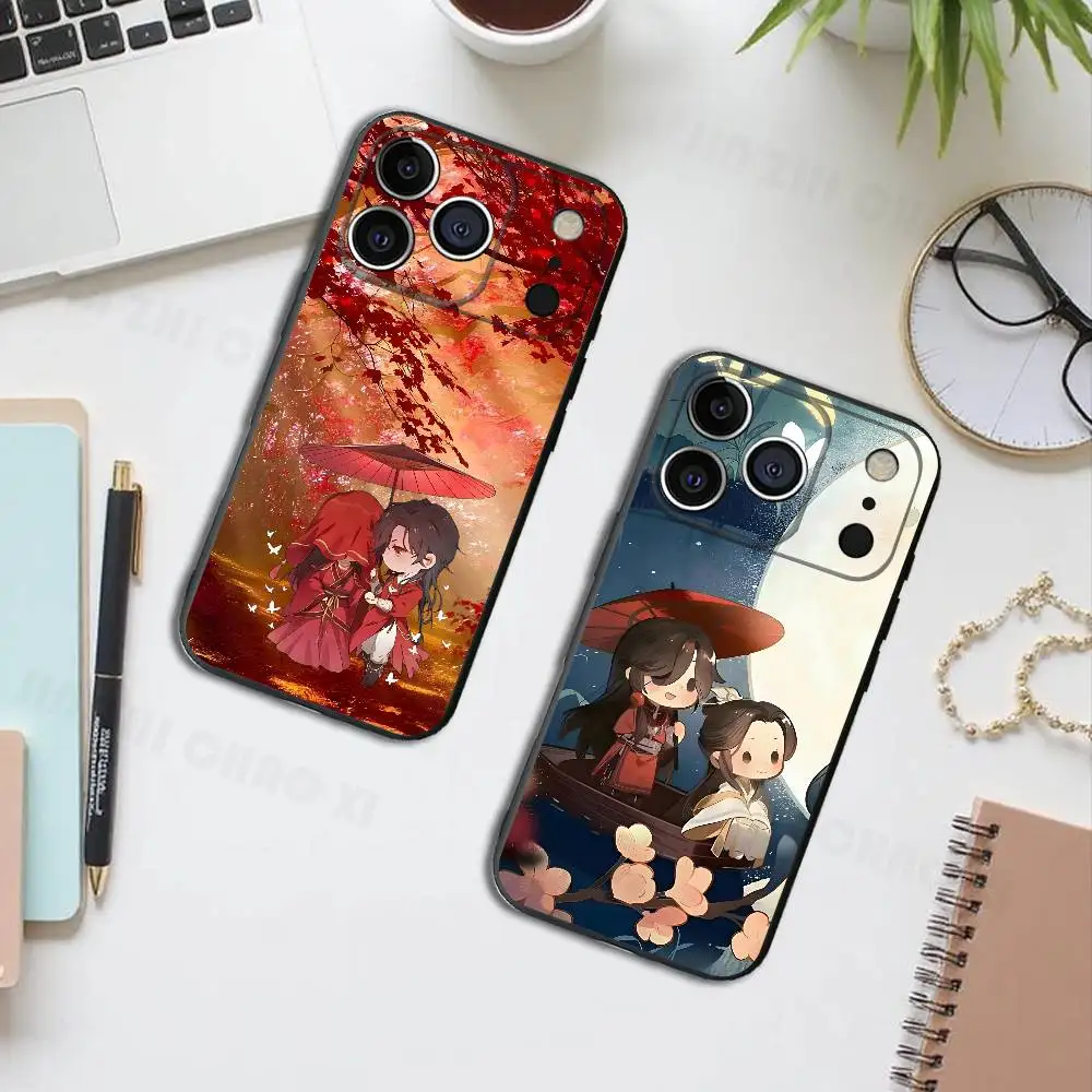 

Tian Guan Hua Cheng Xie Lian Black Phone Case For IPhone 17 16 15 14 13 12 13 12 11 Pro Max Plus XS XR Silicone Soft Back Cover