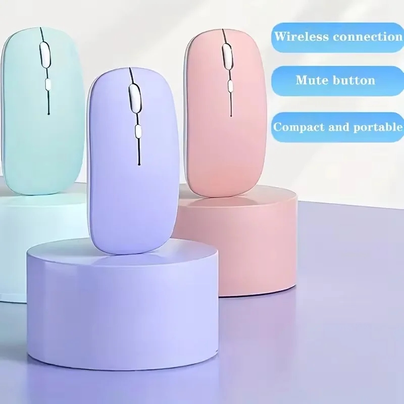 Portable Bluetooth-compatible Wireless Mouse Silent BT Optical Mice 4 Buttons 1600DPI Mice For Computer PC Laptop Game Mouse