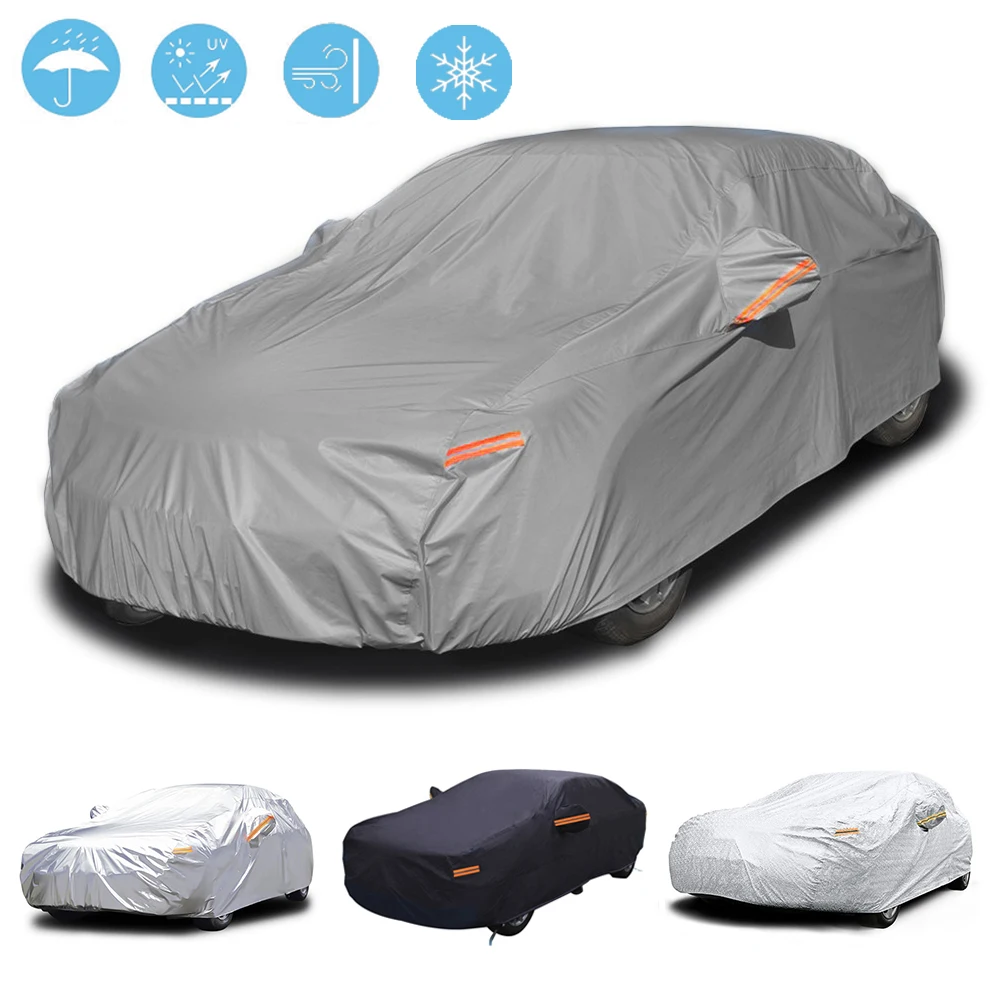 Heavy Duty Multiple Layers Car Cover All Weather Waterproof Windproof Reflective