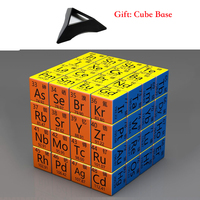 3x3x3 Magic Puzzle Cube Math Chemistry Element Physical Kids Puzzle Cube with Base Magico Cubo Children's Gifts Educational Toys