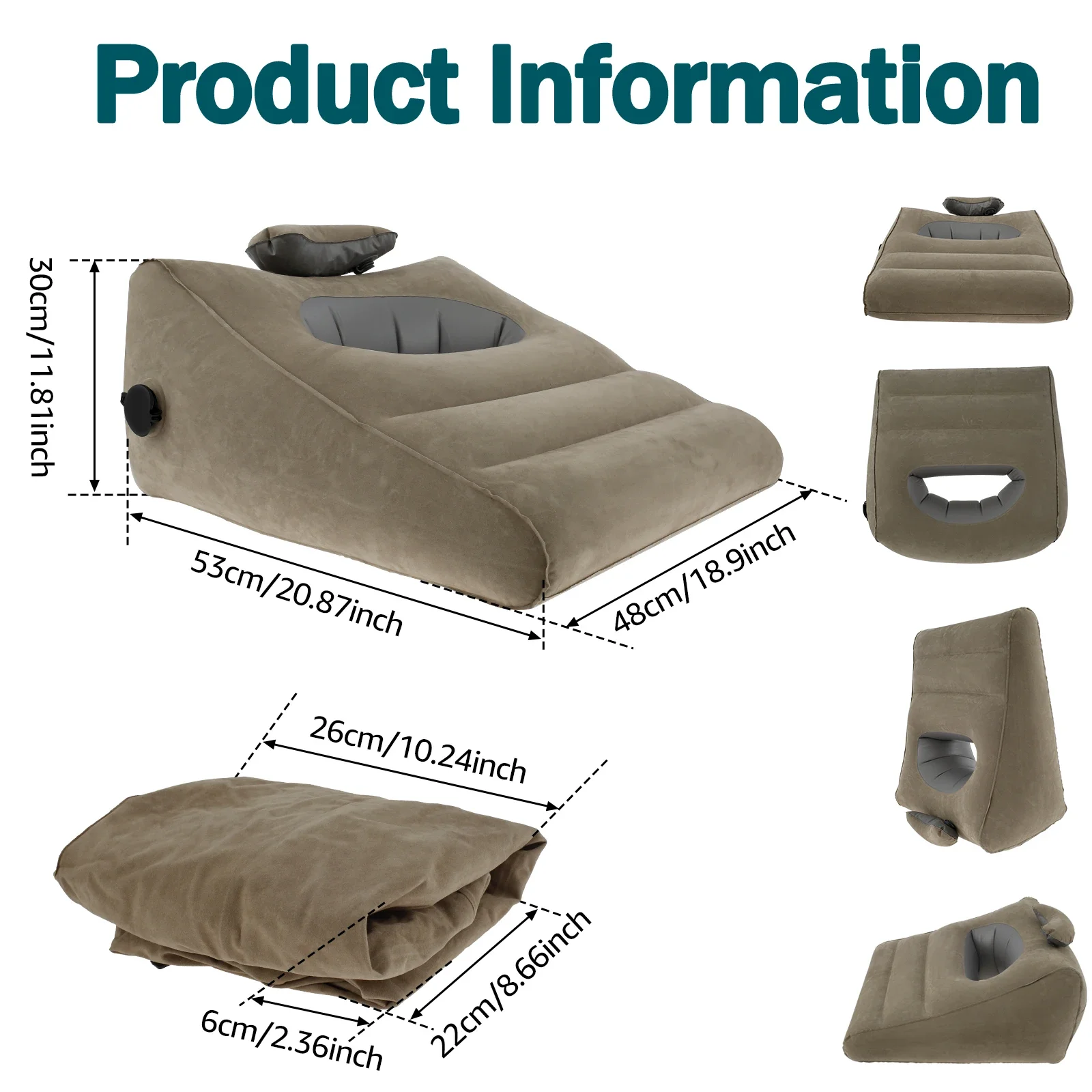 

Travel Inflatable Wedge Pillow Leg Rest Lifter Cushion Pillow Lumbar Yoga Pillow Multifunctional Body Support Air Cushion New
