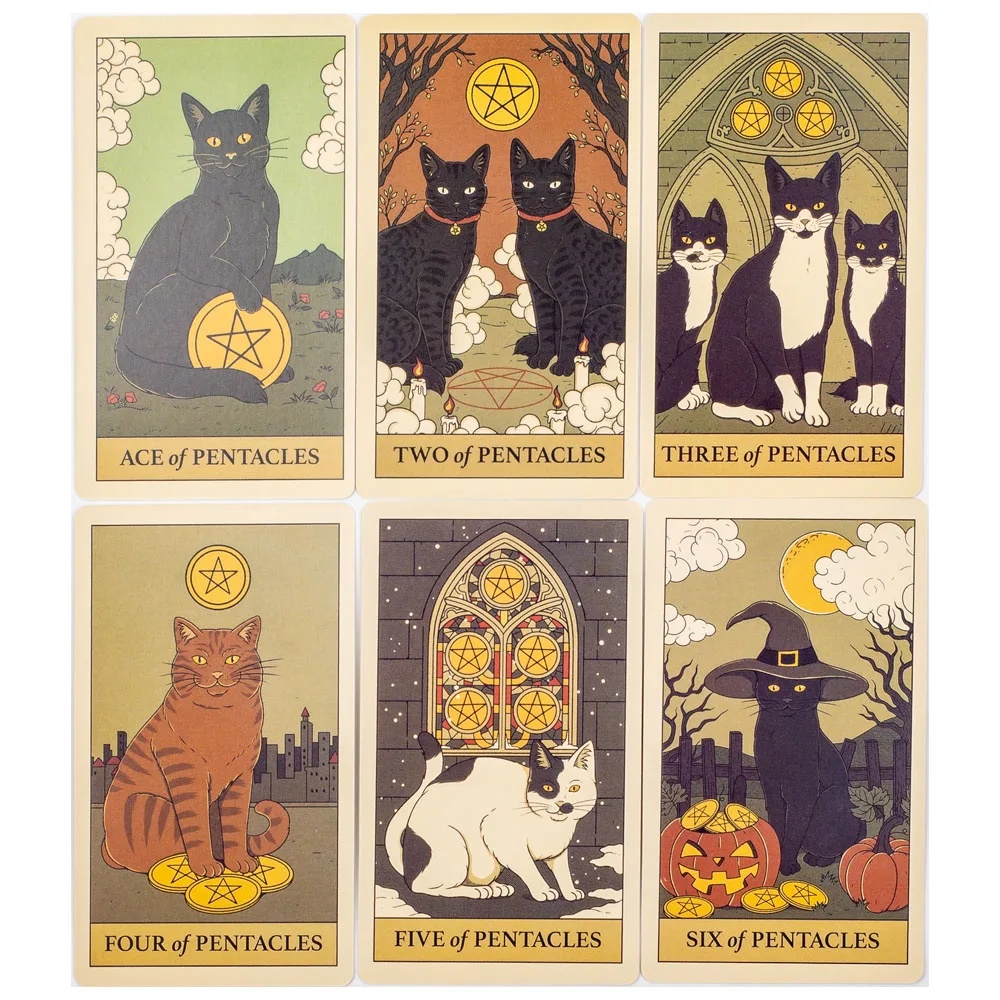 Cats Rule the Earth Tarot 78-kaartendek voor The Feline-Obsessed Divination Edition Deck Board Speelspellen 10,3 * 6 cm TK117K