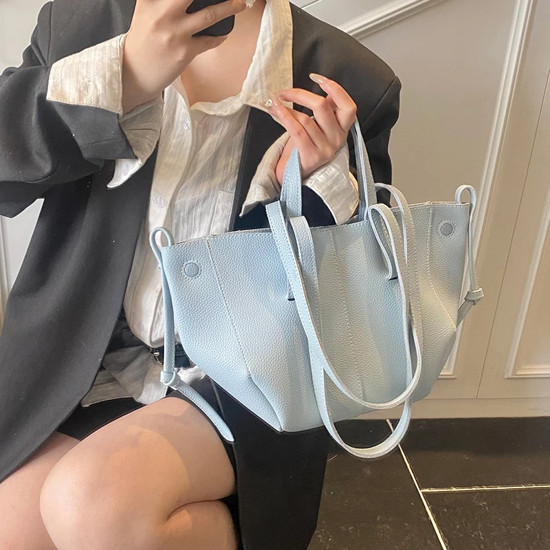 MOODS Branded Underarm Shoulder Bags For Women 2024 Latest Luxury Designer Handbags Soft PU Leather Large Capacity Shopping Tote