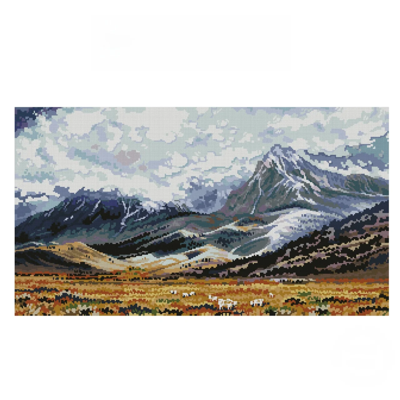 

Набор для вышивания крестиком высокой точности «Горные хребты» (16CT, хлопковая ткань DMC), прост в использовании для начинающих, легко вышивать