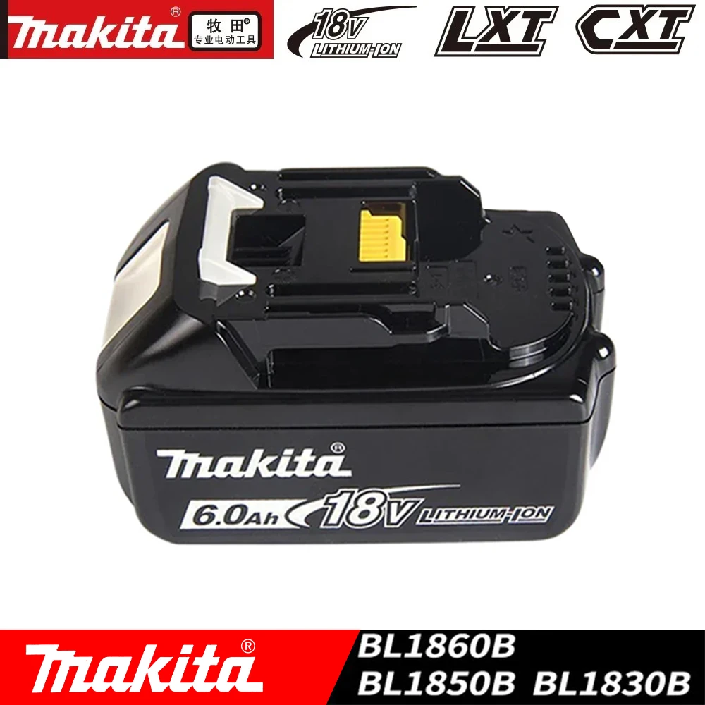 

New Makita 18V Rechargeable 3Ah/5Ah/6Ah Lithium Battery, for Power Tool LXT BL1860B BL1860 BL1850 Replacement Battery