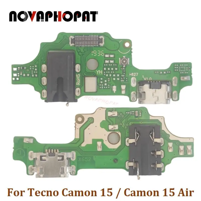 For Tecno Camon 15 Air USB Dock Charger Port Plug Headphone CD6 CD7 Audio Jack Microphone MIC Flex Cable Charging Board