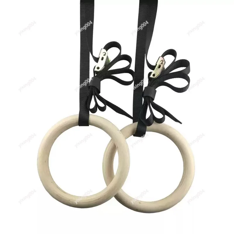 Adjustable Wooden Gym Rings, Portable Fitness Gear for Adult and Kid Upper Body Workout