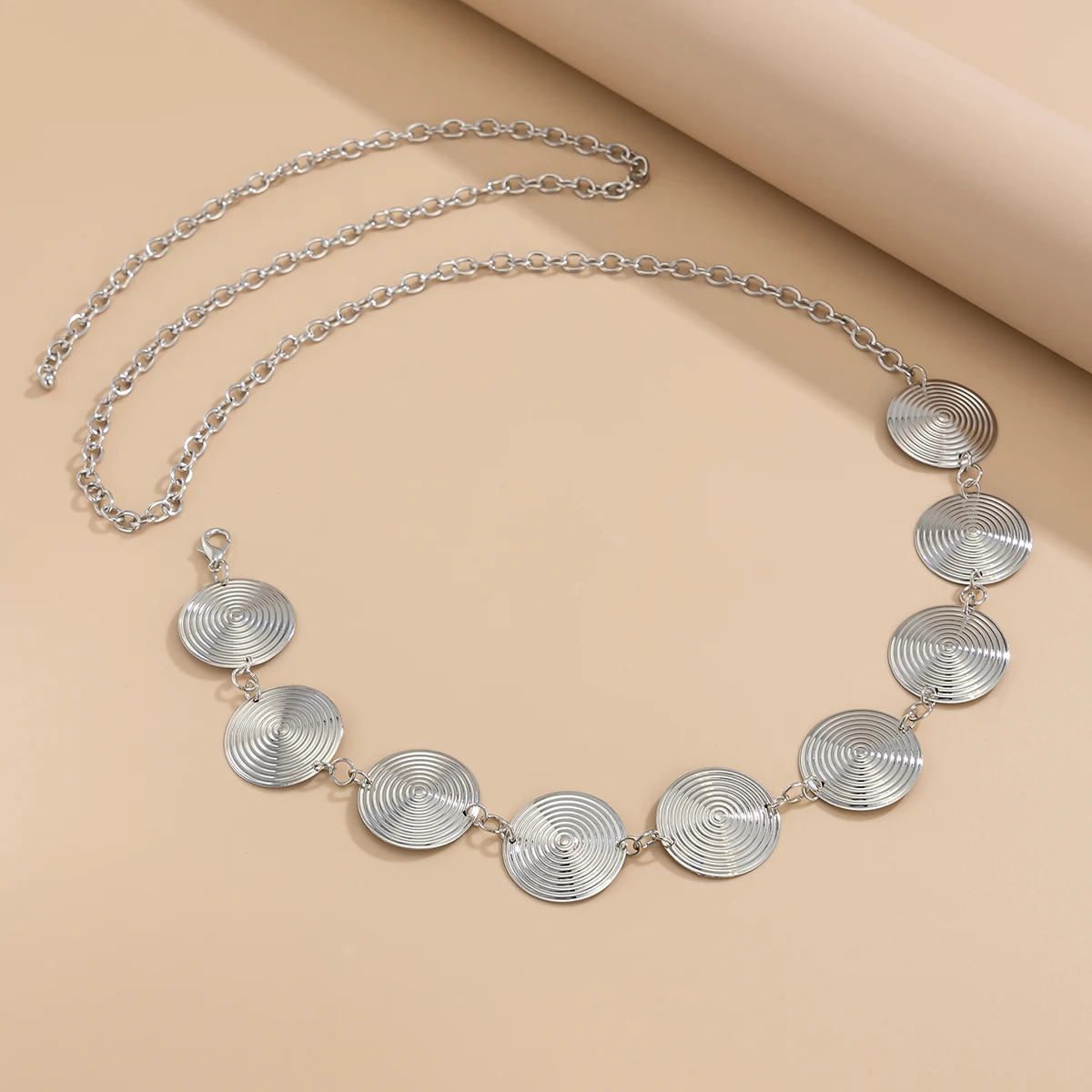 KunJoe أنيقة هندسية دائرة زهرة البطن الخصر سلسلة للنساء بيكيني تنورة حزام قابل للتعديل مجوهرات للجسم مهرجان الإكسسوار #5