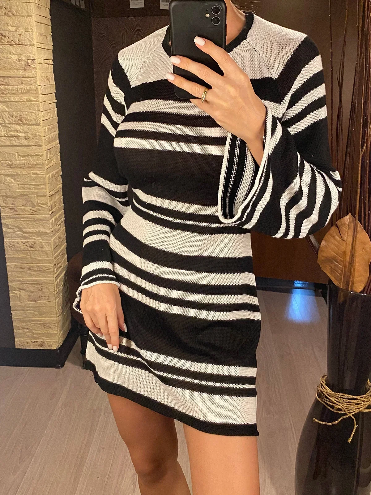 مخطط عارية الذراعين كم طويل الكروشيه محبوك تونك الشاطئ التستر التستر فستان الشاطئ ملابس الشاطئ ملابس الشاطئ الإناث النساء V6037