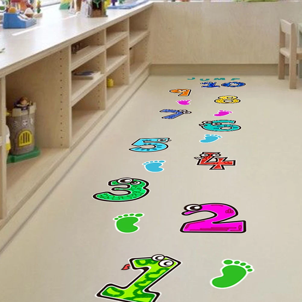 

Number Game Lattice Design Stickers Floor Decals Household Classroom Bedroom Playing