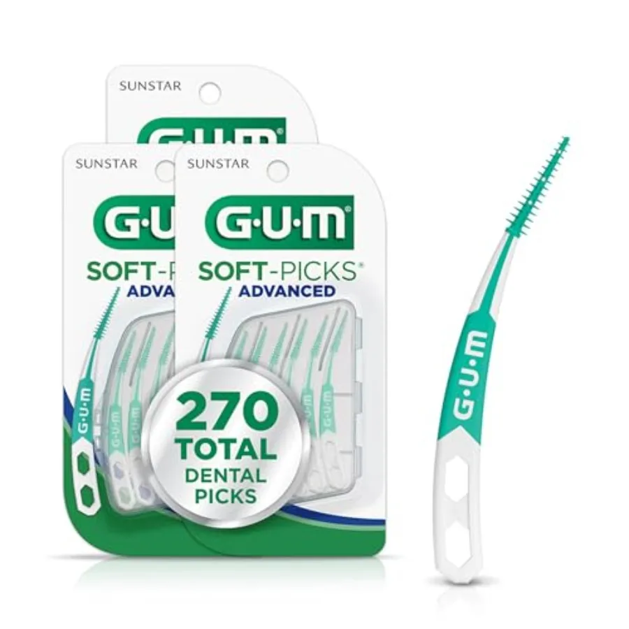 

GUM Soft-Picks Advanced Dental Picks for Teeth Cleaning and Gum Health Disposable Interdental Brushes with Convenient Carry Cas