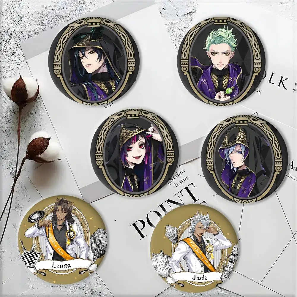 Anime Game Cool T-Twisted-Wonderland Manga Badges Round Cosplay Pin Bag Decor Fans Collect Friends Gifts Brooch