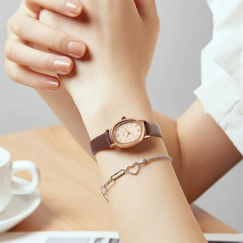 KIMIO-reloj ovalado de alta calidad para mujer, pulsera de cuarzo, movimiento japonés, regalos