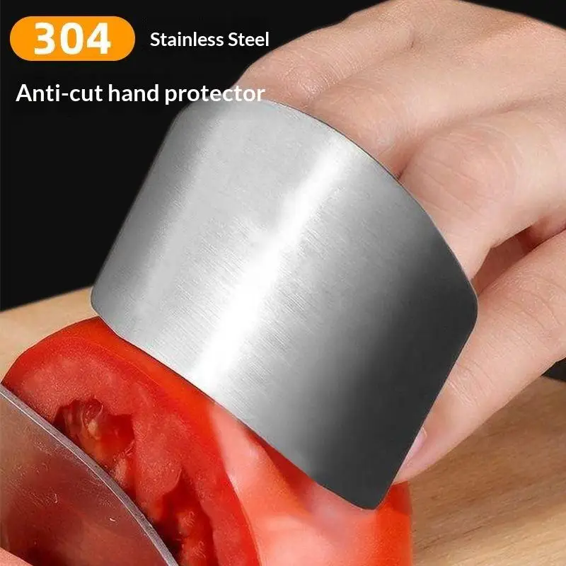 Heavy Duty Stainless Steel Finger Guard Anti Cut Shield Anti Slip Grip Safe Cutting Kitchen Cooking Hand Protector Tool