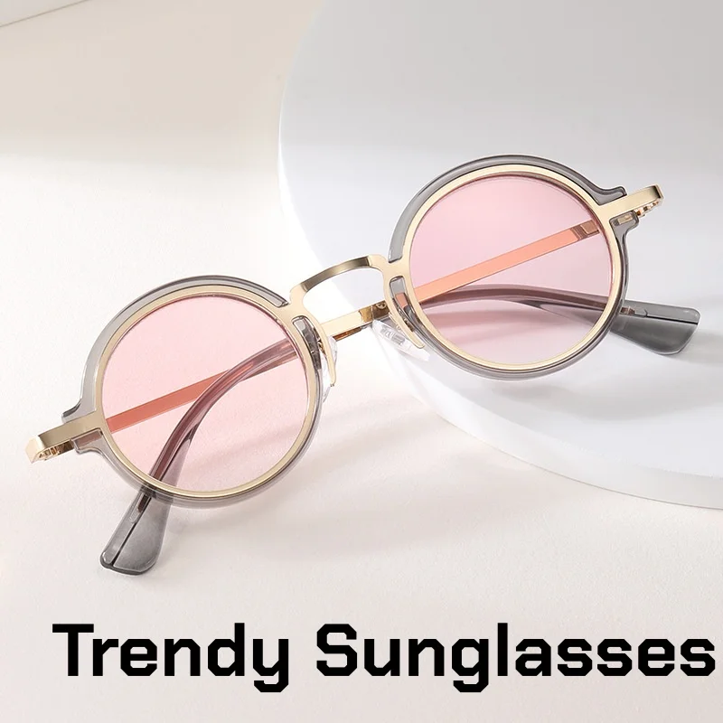 

Personalized Stylish Round Frame Sunglasses for Men and Women Trendy Creative Design for Tourism Street Photography Sunglasses