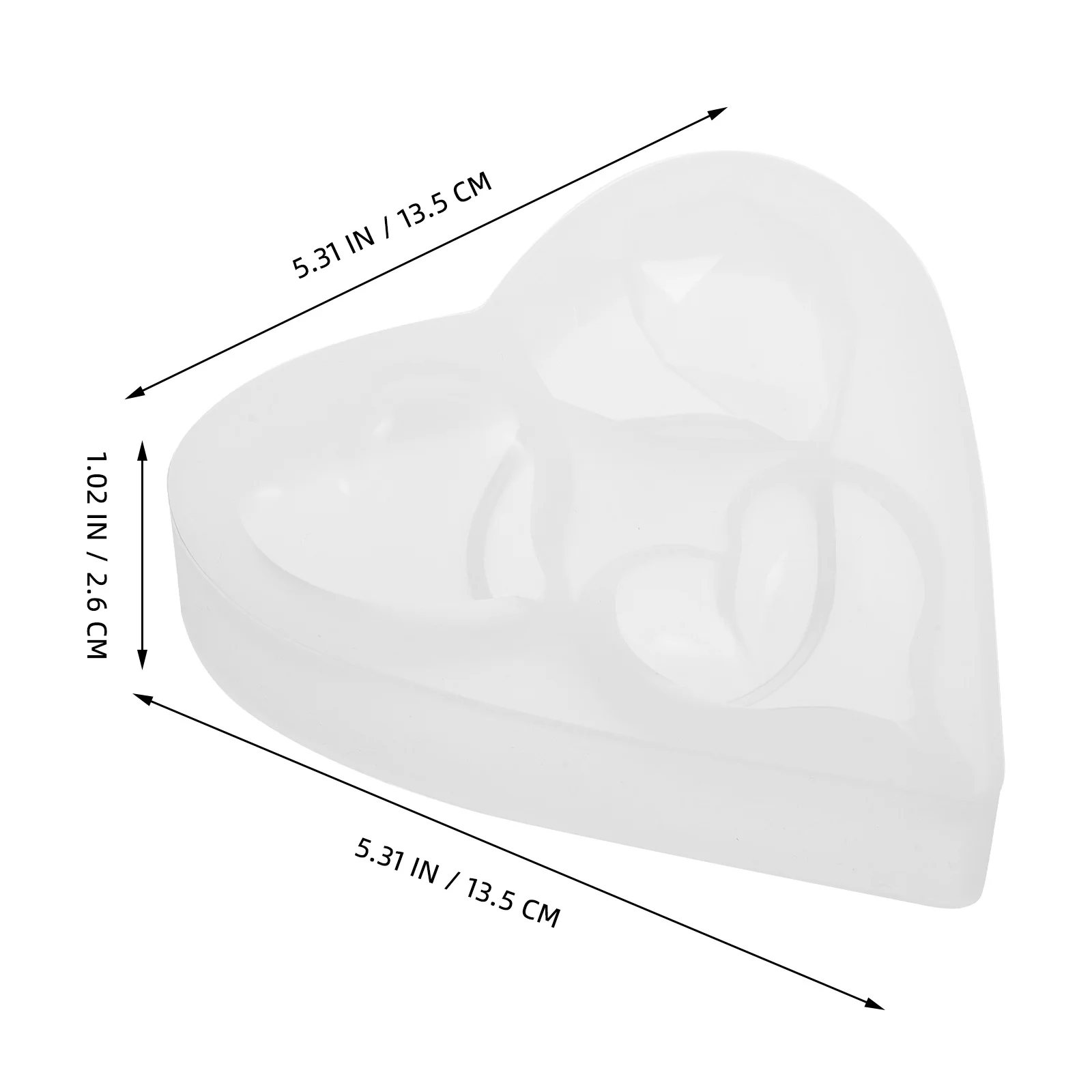 2Pcs Heart Silicone Molds Love Shape Epoxy Resin Craft DIY Valentine Soap Making Reusable High Temp Tolerance