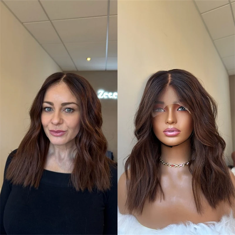 

Высококачественные парики омбре теплого коричневого цвета, с HD-кружевом спереди, с возможностью свободной расчески, синтетические, термостойкие, на заказ, для женщин