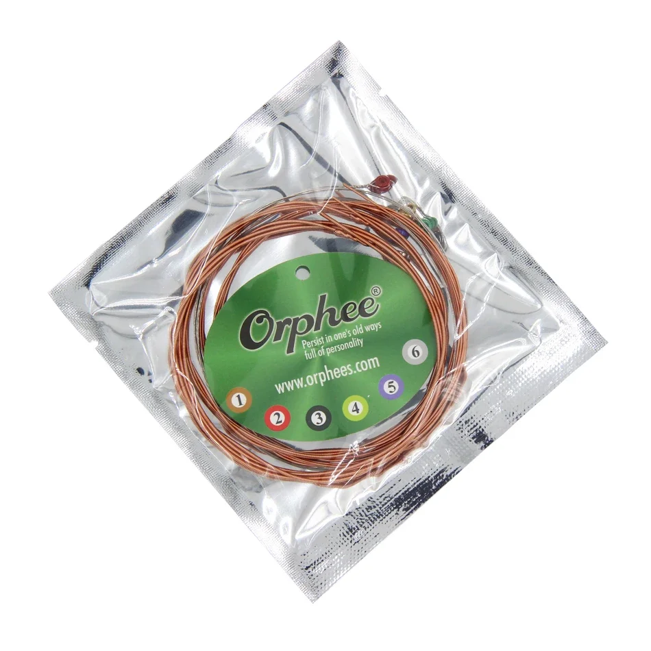 New Orphee TX620-P Red Cooper 99% Pure Cooper ACOUSTIC Guitar Strings Anti-Rust Coat Hexagonal core+8% Nickel Extra Light