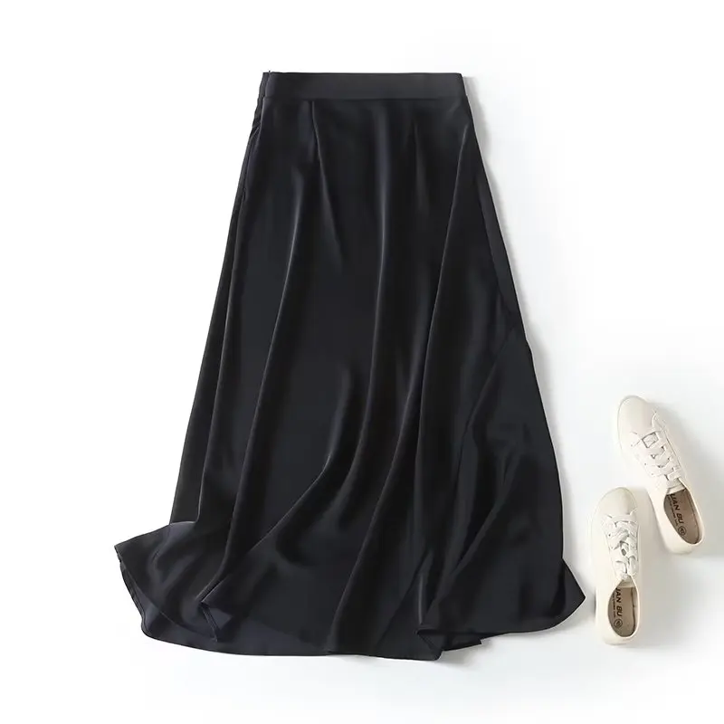 

Jenny&Dave British Fashion Ladies Skirts Womens Satin Midi Skirt Elegant High Waist Casual