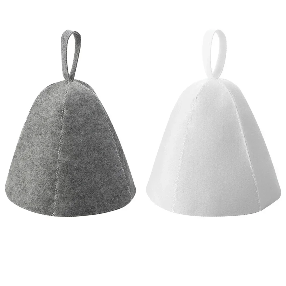 1pc Wool Felt Sauna Hat Hair Protection Spa Sauna Parts For Bathroom Protection Anti Heat Sauna Hat Drying Towel Hats