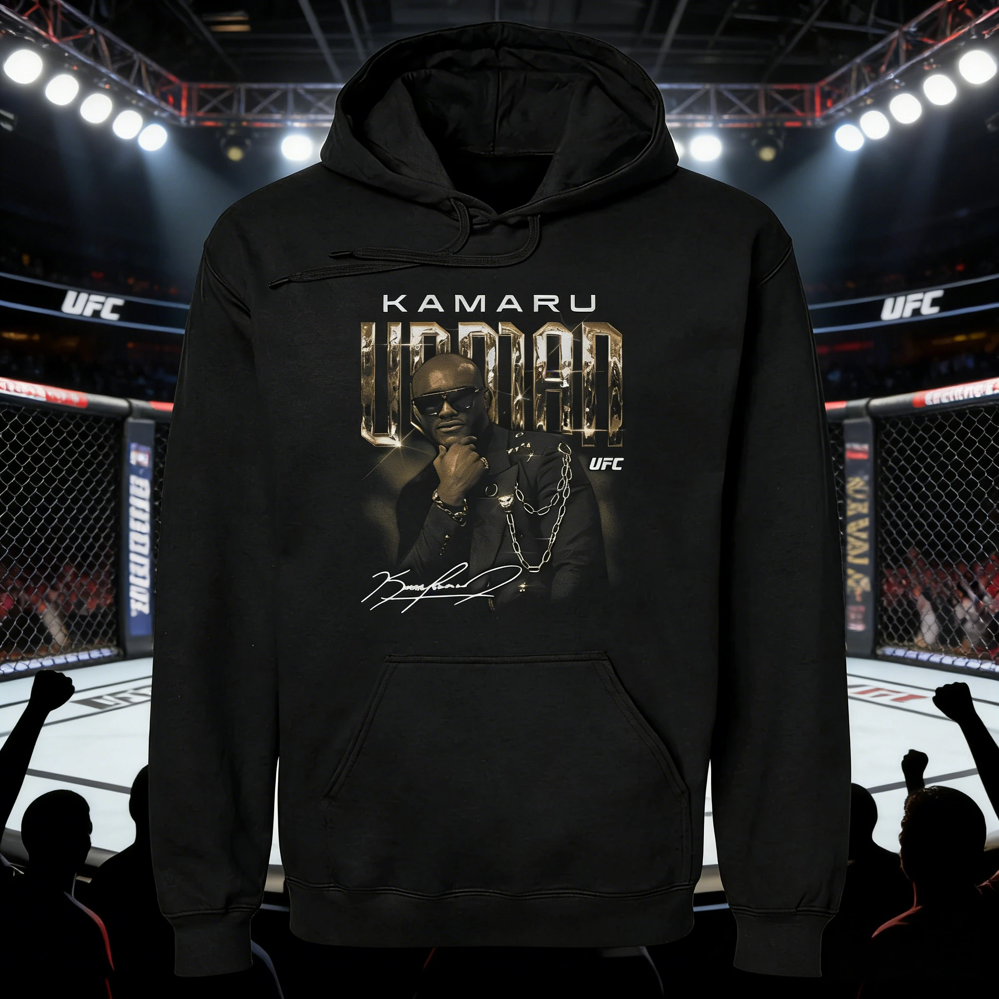 2026 Herfst/Winter UFC Houseu Usman Combat Grafische Hoodie Vrouwelijke Mode Losse Casual Katoenen Warme Sweatshirt Unisex Jas