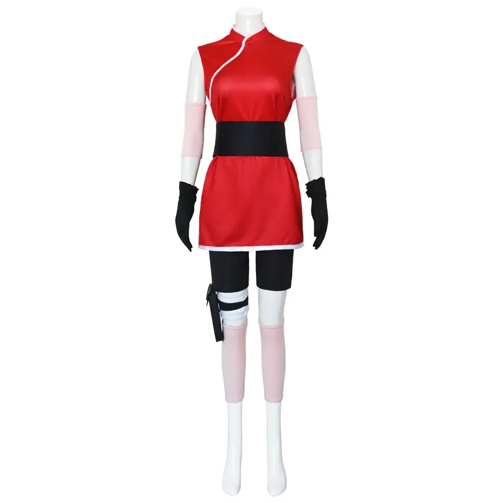Game Haruno Sakura Cosplay Shippuden Anime Costume Wig Women Girls Skirt Outfit Unisex Ninja Cartoon Halloween Carnival Costume