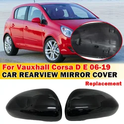 Pair Replacement For Vauxhall OPEL Corsa D 2006-14 E 2014-2019 Rearview Side Mirror Covers Cap  Rearview Mirror Cap Covers