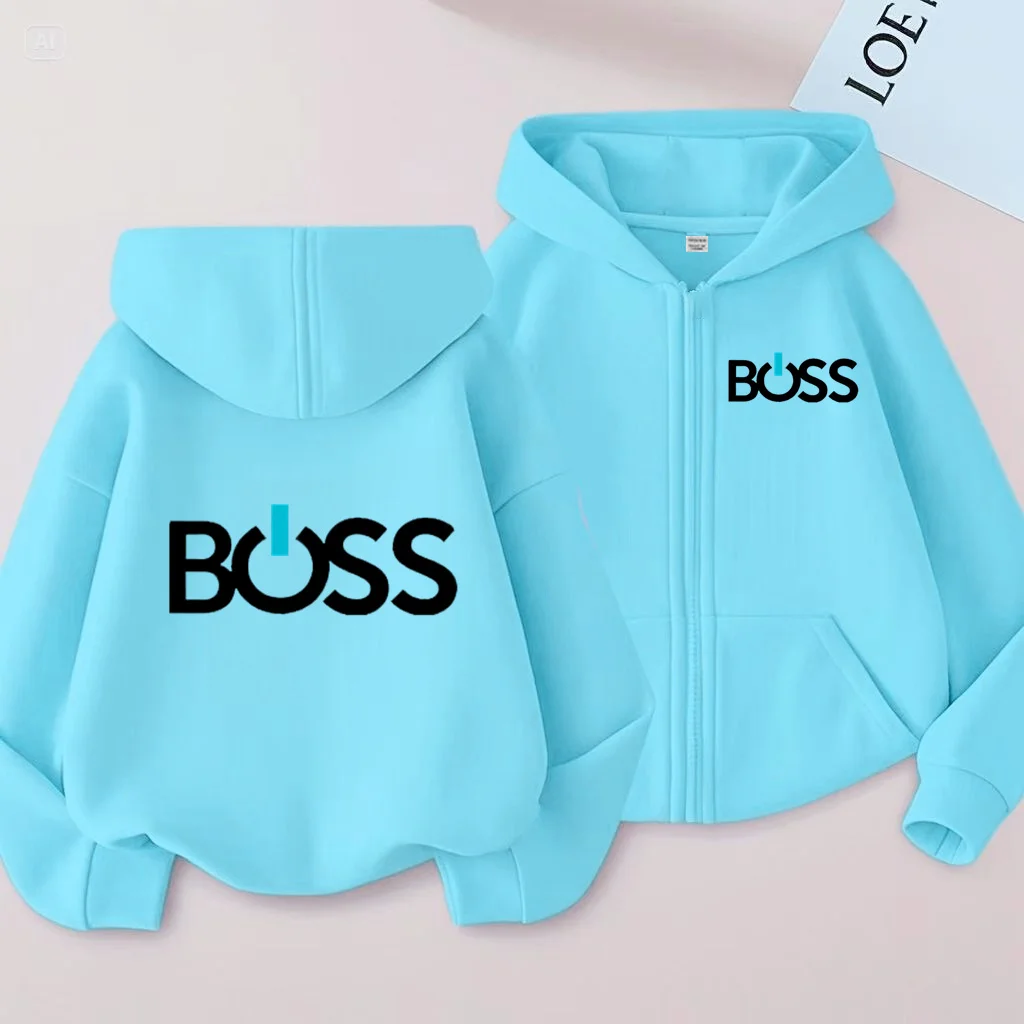 الأطفال سستة نمط سترة الملابس البلوز الفتيان الفتيات 3-12Yrs LongSleeve أعلى طباعة هوديي عارضة الأزياء الساحرة معطف