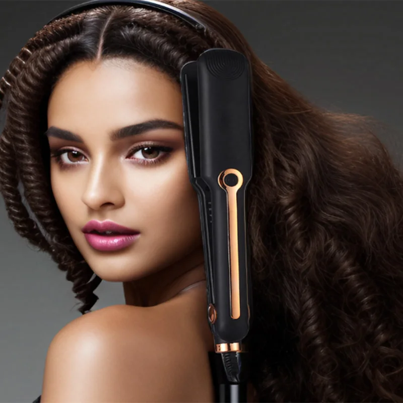 Portable salon hair straightener, adjustable hair straightener, two-in-one ceramic flat iron negative ion home tool