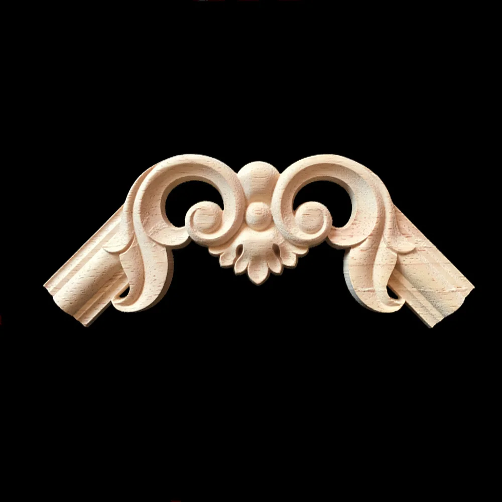 Flower Wood Carving Natural Appliques for Furniture Mouldings Decal Decorative Figurines Home Decoration Accessories Modern