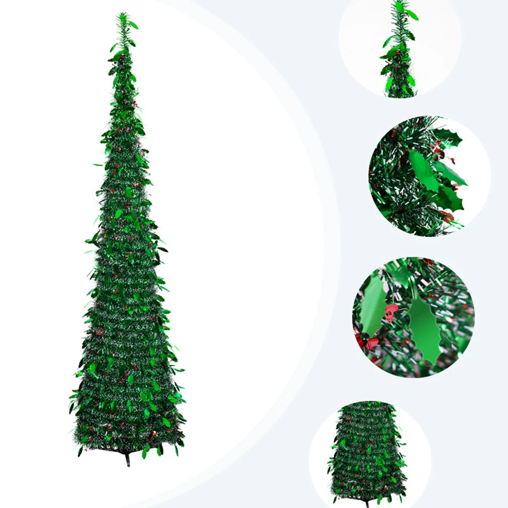 

Christmas Tree Small 5 Ft Backyard Festival Decor Foldable Faux Christmas Tree for Indoor Outdoor for Patio Kitchen Party