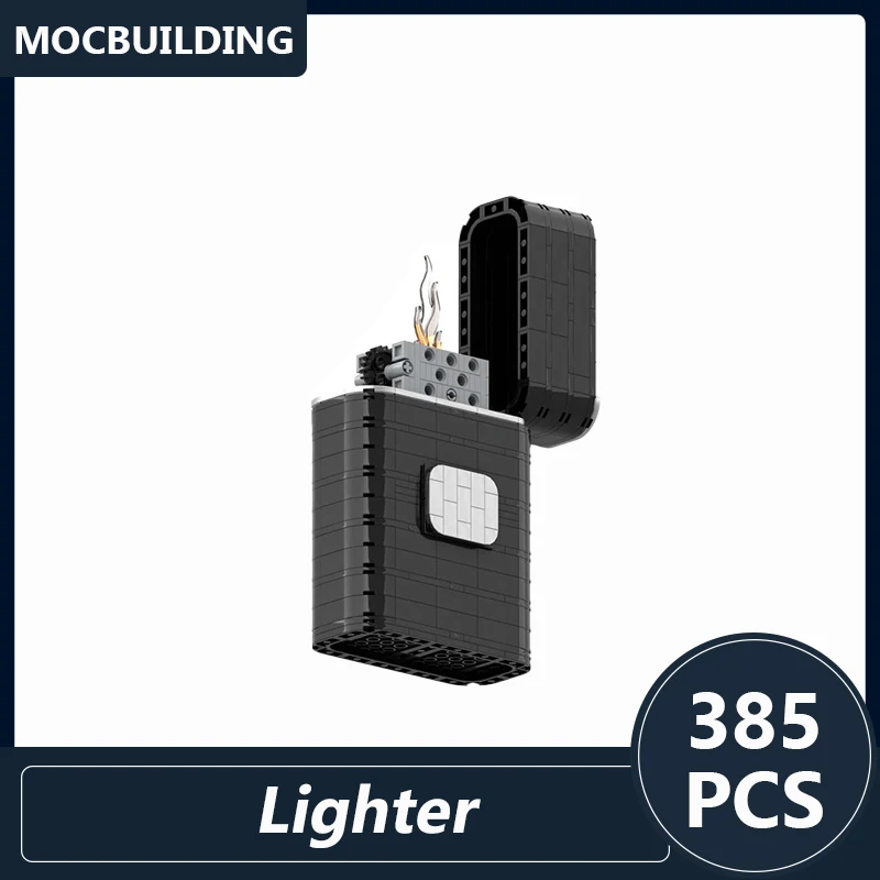 Zestaw Klocków Model Zapalniczki DIY do Samodzielnego Montażu, Kreatywne Edukacyjne Klocki Konstrukcyjne, Zabawki do Wyświetlania, Kolekcja, Prezent na Boże Narodzenie, 385 Elementów