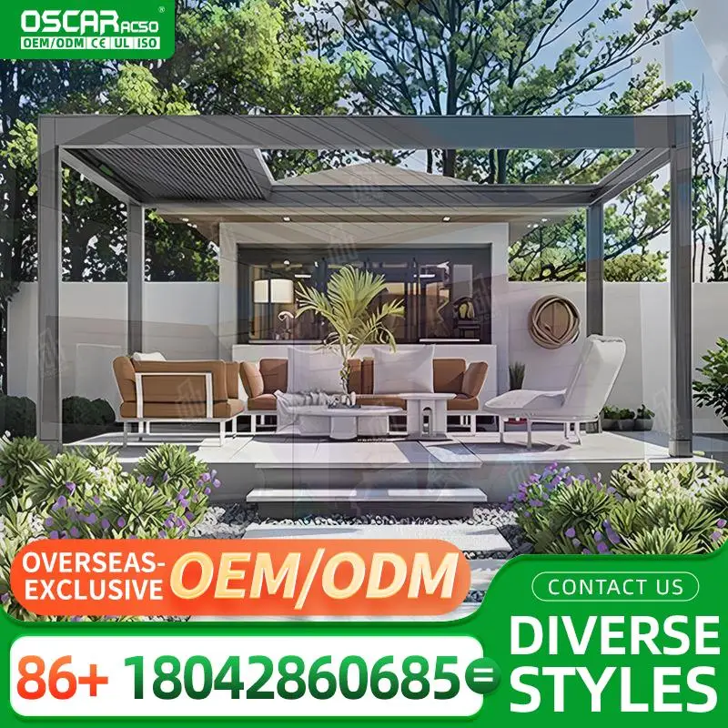 3x3 4x4 حجم الفناء في الهواء الطلق تركيب الهياكل اللوفر سقف العريشة أفكار الأسعار للحدائق الأوروبية والساحات الخلفية الأمريكية p #2