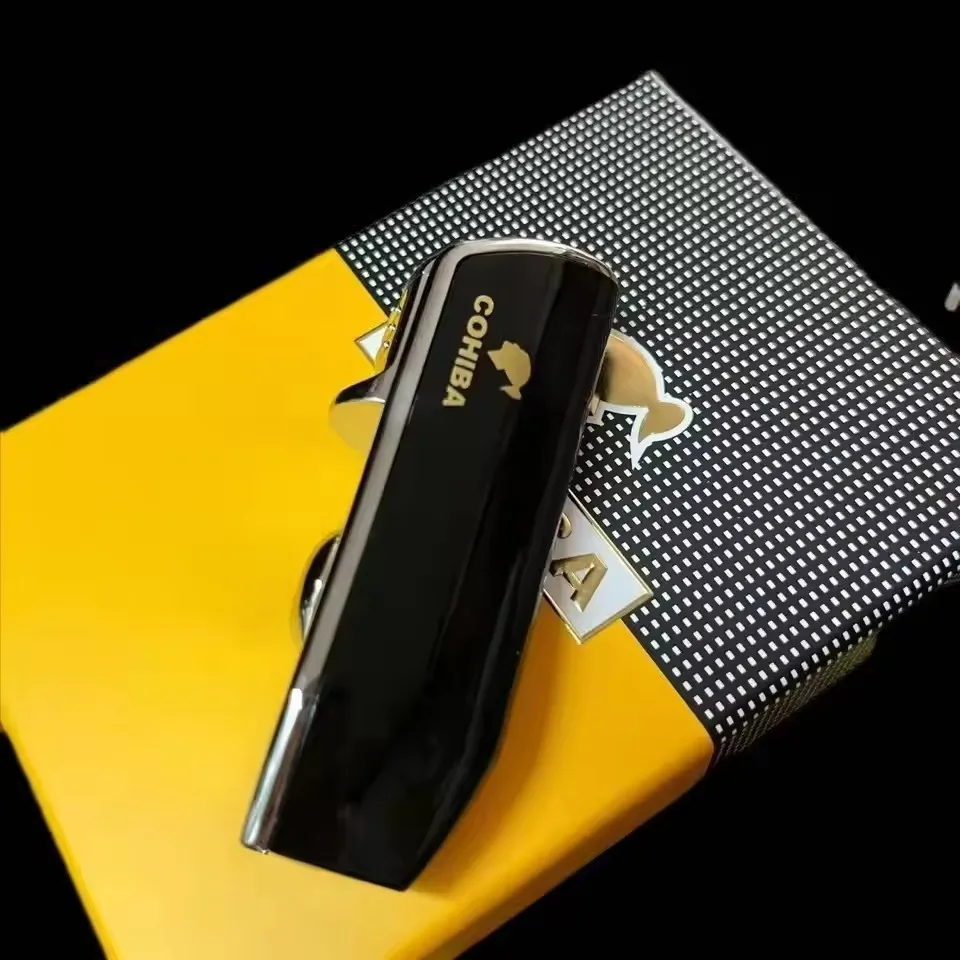 

Original Brand Cigar Lighter Metal Outdoor Windproof 3 Jet Blue Flame Turbo Torch Lighter with Cigar Drill Men's Gift