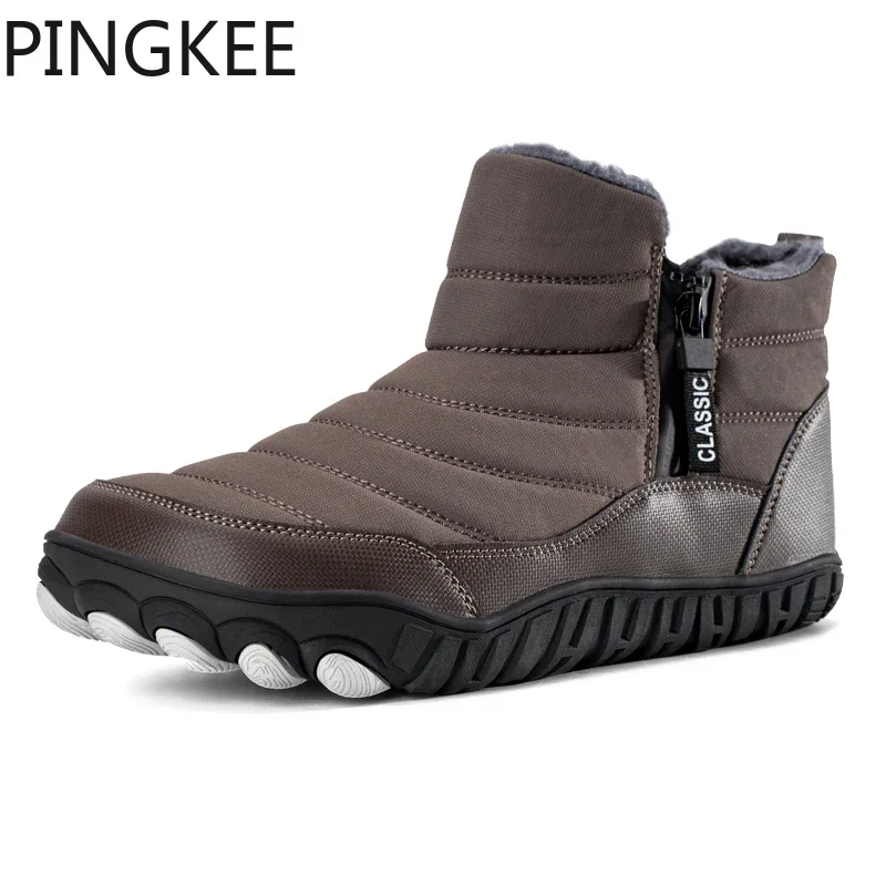 PINGKEE VENOCON Wide ToeBox Feet Barefoot Athletic Leather Shoes Men Women Winter Thermal Snow Boots Sneakers Footwear Man Woman