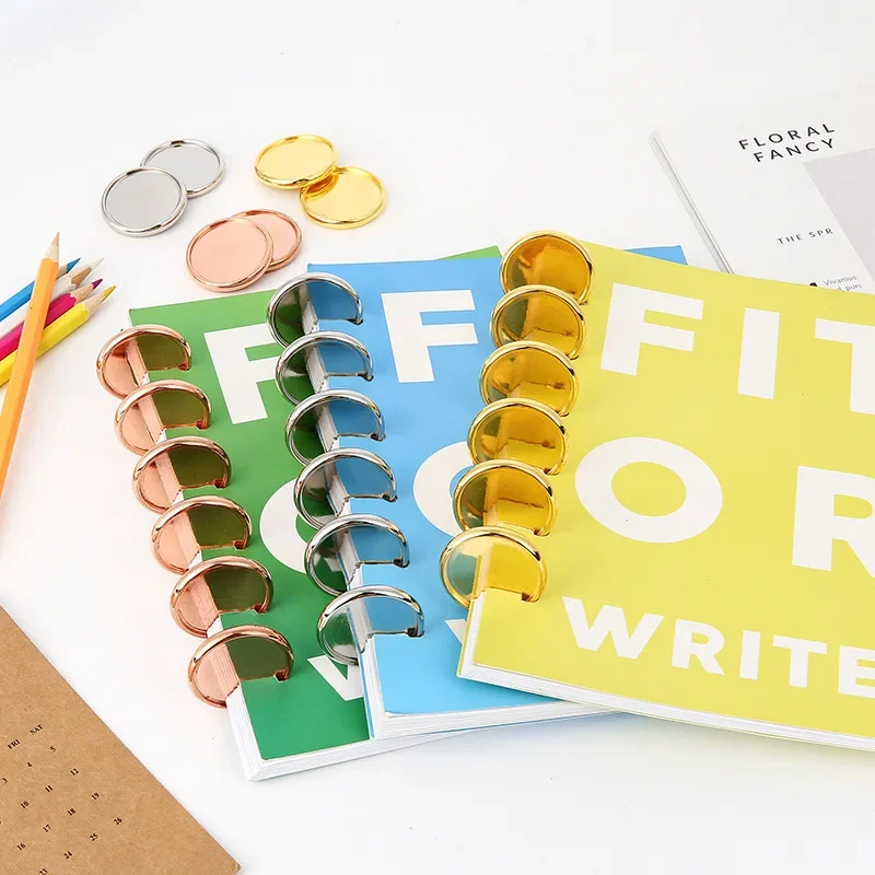 50Pcs 24/28/32/mm Loose-leaf Scrapbooking Binder Clips Mushroom Hole Binding Discs Buckle Binding Ring Diary Notebook Disc