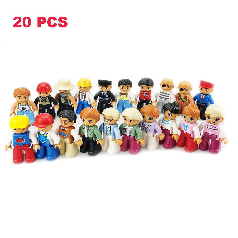 Play House Doll Model Big Building Blocks Accessory Family Worker Police Doctor Princess Toys For Children Multiple Figures Sets