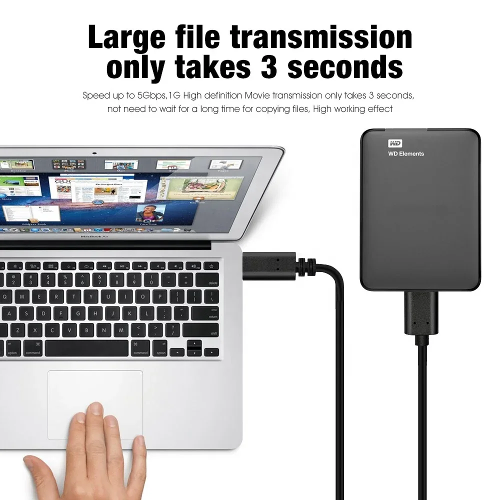 USB 3.0 데이터 케이블 유형-c-마이크로 어댑터 케이블 컴퓨터 휴대폰 USB 연결 모바일 하드 디스크 케이블 5Gbps